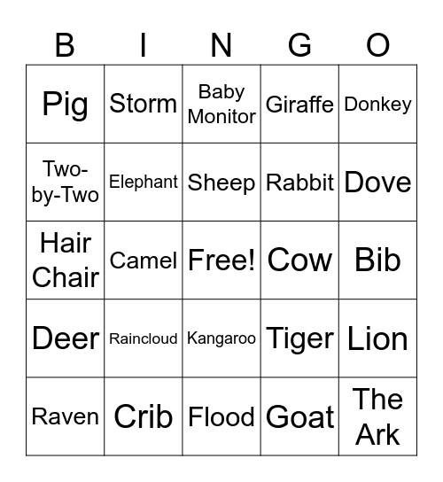 Thurman Baby Shower Bingo Card