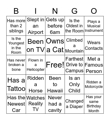 Icebreaker BINGO Card