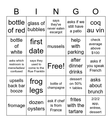February 20-21 Bingo Card