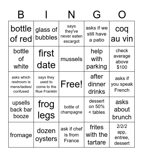 February 20-21 Bingo Card