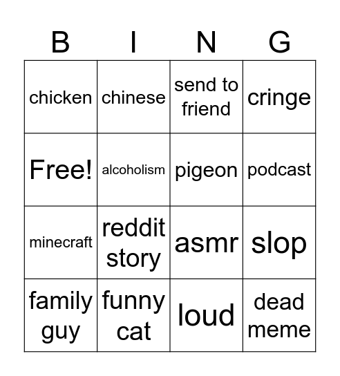 instagram reels Bingo Card
