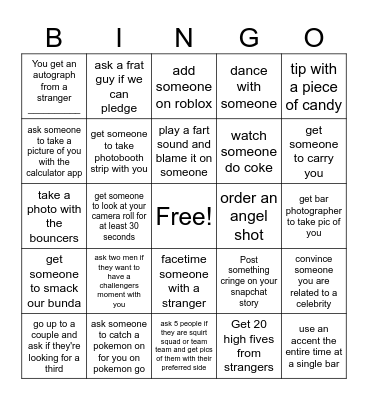 Bar Crawl Bingo! Bingo Card