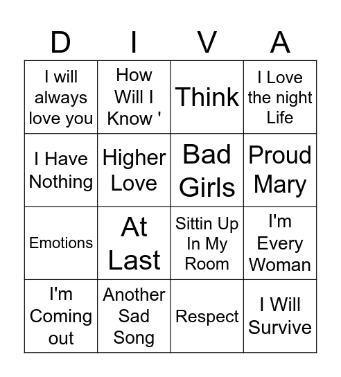 Got To Be Bingo Card