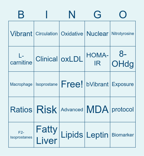 Vibrant Wellness Bingo Card