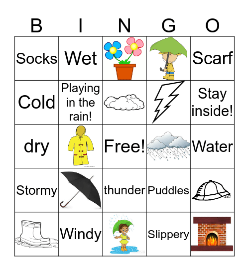 Rainy Day Bingo Card