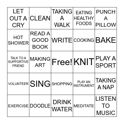 POSITIVE COPING SKILLS Bingo Card