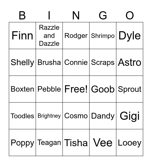 dandy's world twisted bingo Card