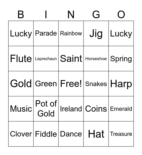 St. Patrick's Day WH Bingo! Bingo Card