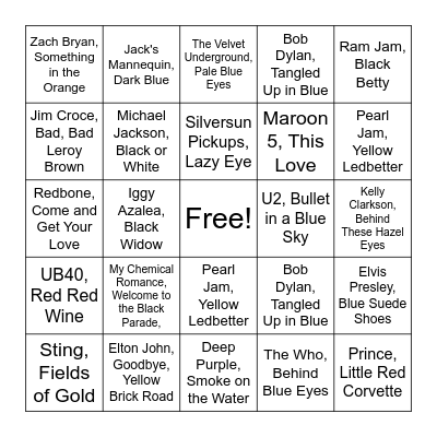 Colors Bingo Card