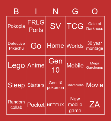 Pokemon day Bingo Card