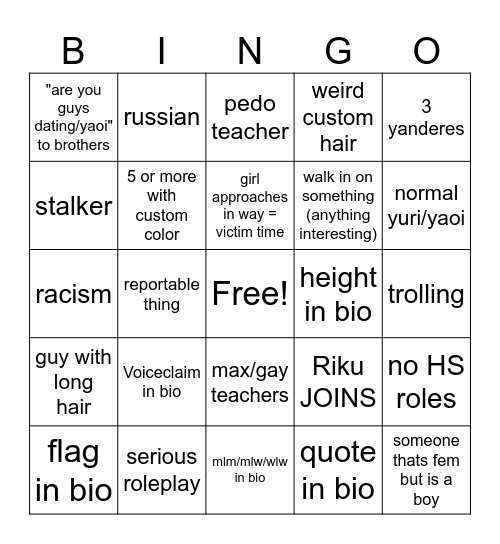 seishun Bingo Card