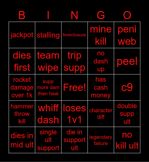 marvel Bingo Card