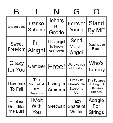 80's Movies Bingo Card