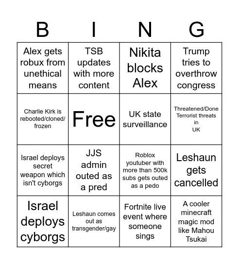 2026 bingo Card