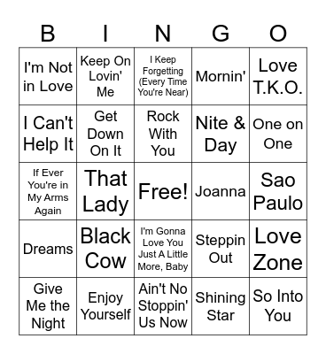 Yacht Soul Bingo Card