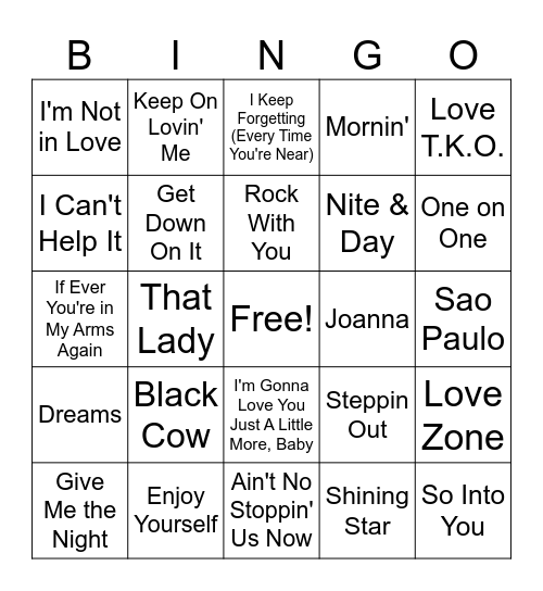 Yacht Soul Bingo Card