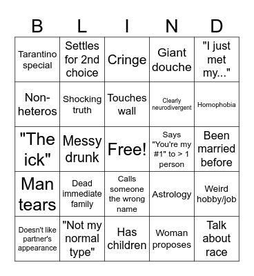 Love is Blind Bingo Card
