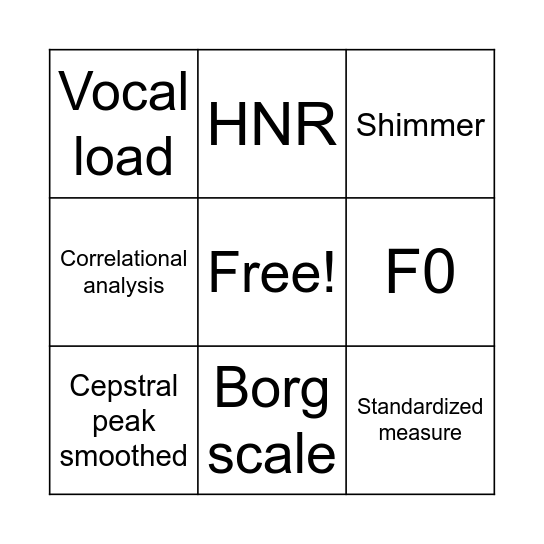 Capstone Bingo Card