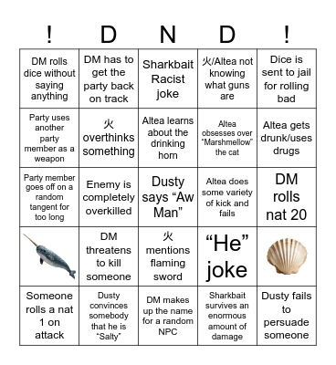 DND Bingo #1 Bingo Card
