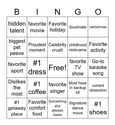 Back Down Memory Lane Bingo Card