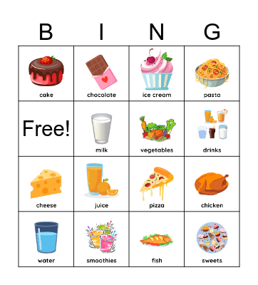Food & Drink Bingo Card