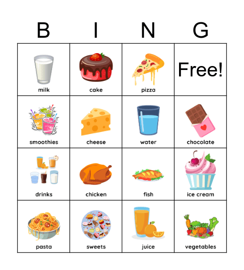 Food & Drink Bingo Card