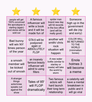 2026 BINGO CARD Bingo Card