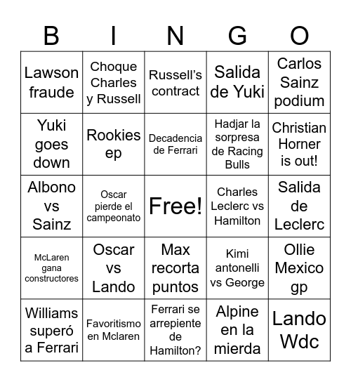 DTS MAR Bingo Card