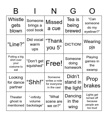 Tech Week Bingo Card