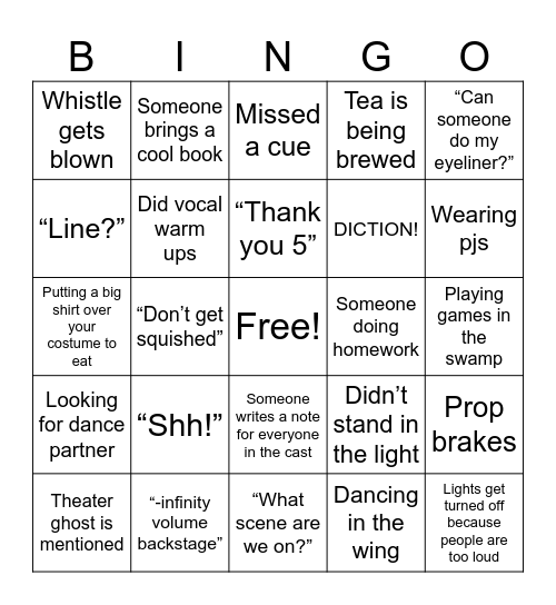 Tech Week Bingo Card