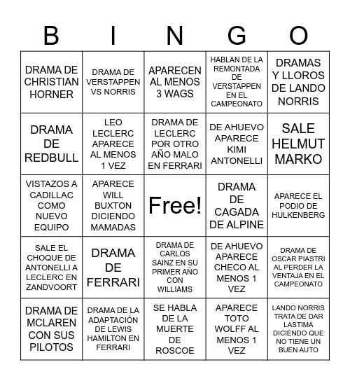 PREDICCIONES DE HUGO DTS Bingo Card