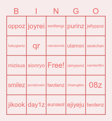 LOVE MATCH! Bingo Card