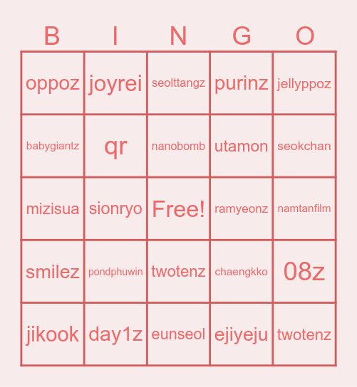 LOVE MATCH! Bingo Card