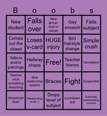 2026 School Bingo! Bingo Card