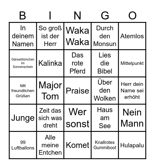 CFA Musik Bingo Card