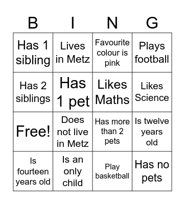 Who are you Bingo Card