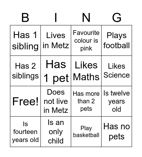Who are you Bingo Card