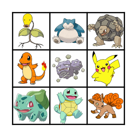 Pokemon Bingo Card
