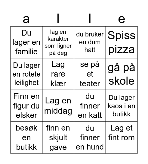 Toca boca world bingo Card