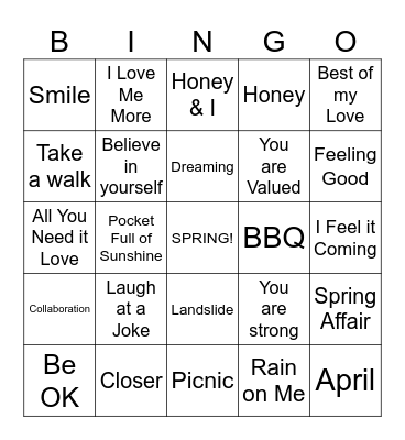 SPRING! Bingo Card