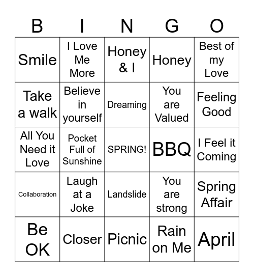 SPRING! Bingo Card