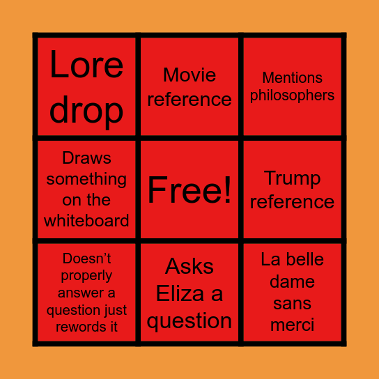 Mark says bingo (Gatsby) Bingo Card