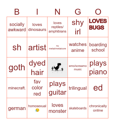 dinos bingo!! Bingo Card