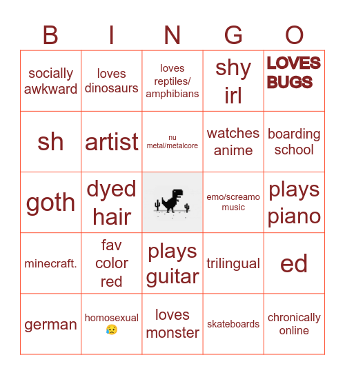 dinos bingo!! Bingo Card