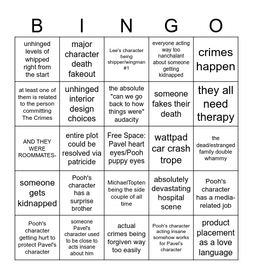 rae's poohpavel bingo Card