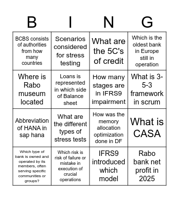 DFD BINGO! Bingo Card