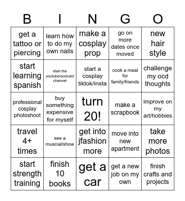 ! 2026 BINGO ! Bingo Card