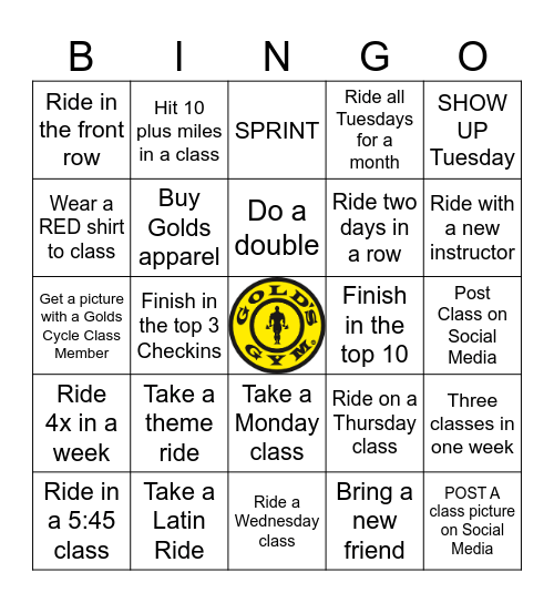 CYCLEBAR EXTON Bingo Card