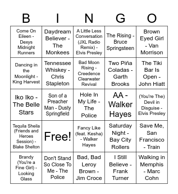 Presidents Day Plays Bingo Card