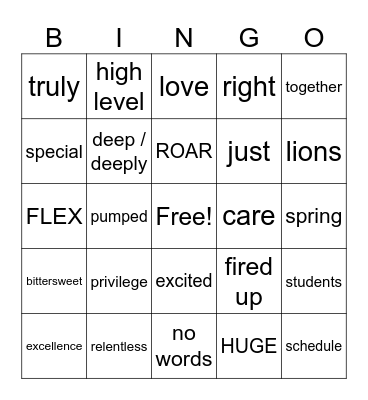 February Faculty Meeting Bingo Card
